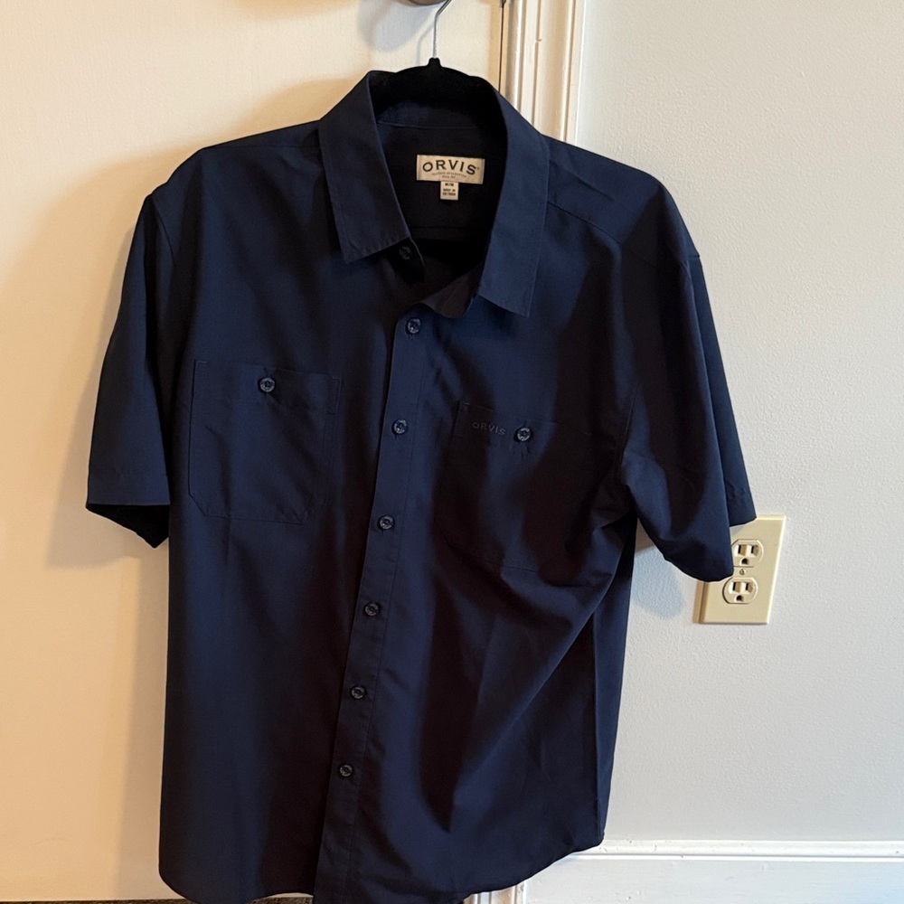 Orvis Men's Deep Blue Casual Shirt